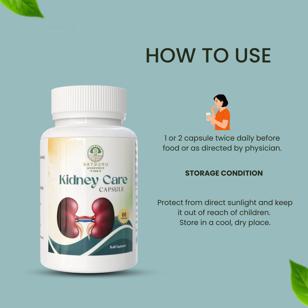 Kidney Care Capsules 60 Capsules | Herbal Kidney Support & Urinary Wellness Supplement