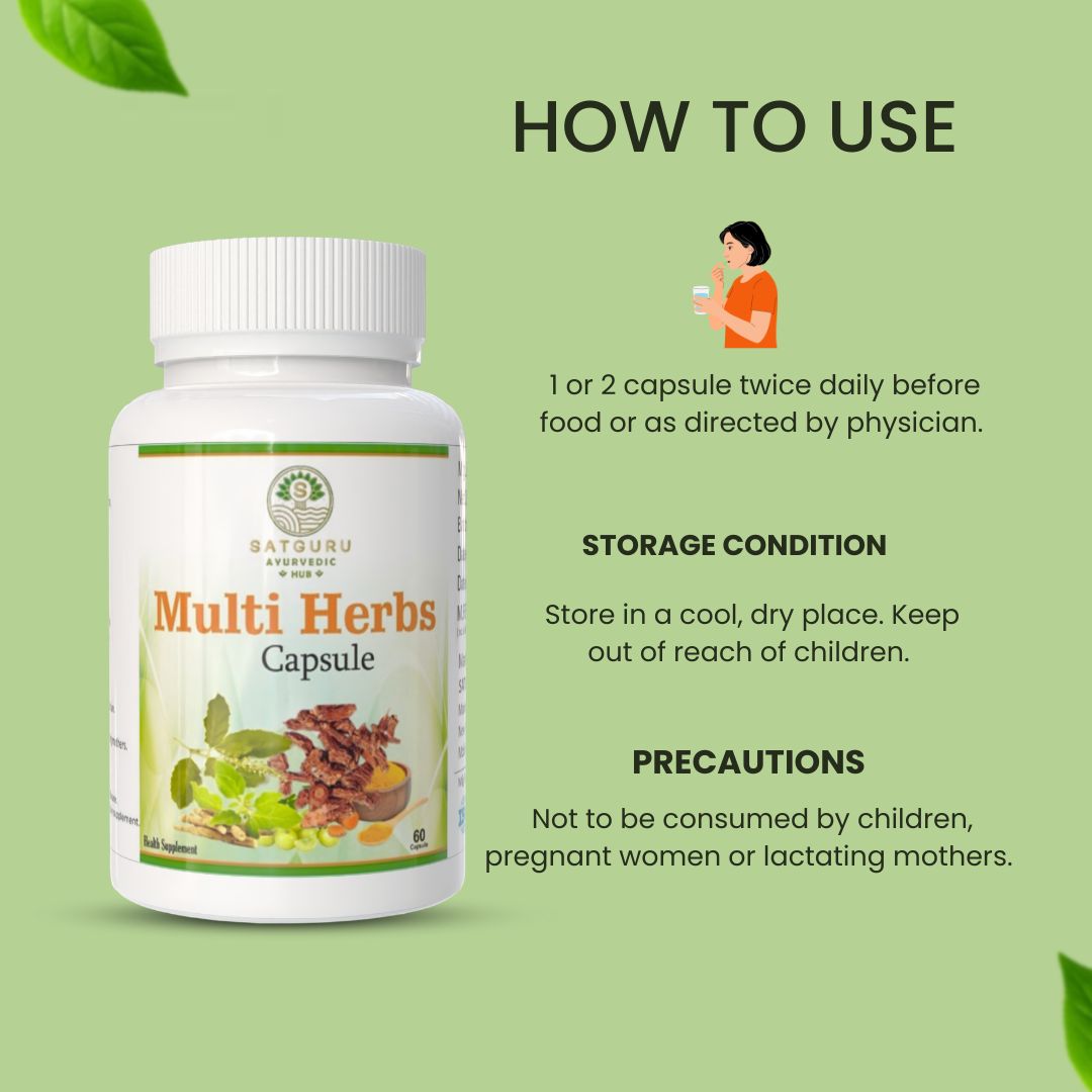 Multi Herbs Capsules 60 Capsules | Daily Herbal Wellness & Immunity Support Supplement