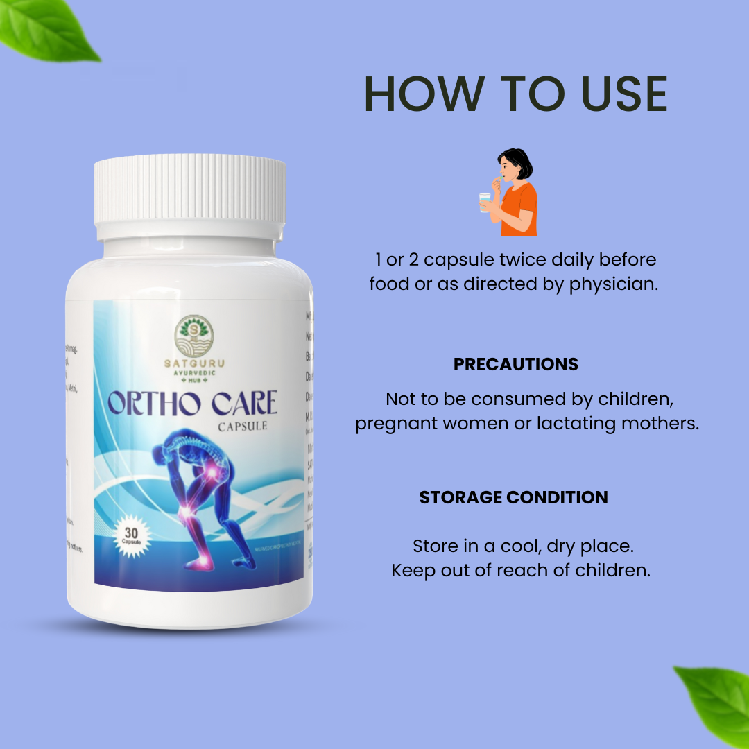 Ortho Care Capsules 30 Capsules | Joint Support, Bone Strength & Mobility Wellness Supplement