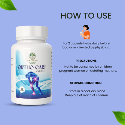 Ortho Care Capsules 30 Capsules | Joint Support, Bone Strength & Mobility Wellness Supplement