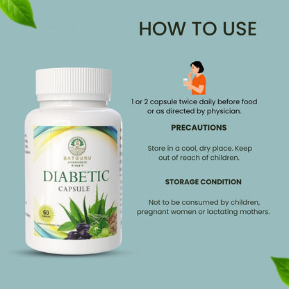 Diabetes Care Capsules 60 Capsules | Herbal Blood Sugar Balance & Metabolic Support Supplement