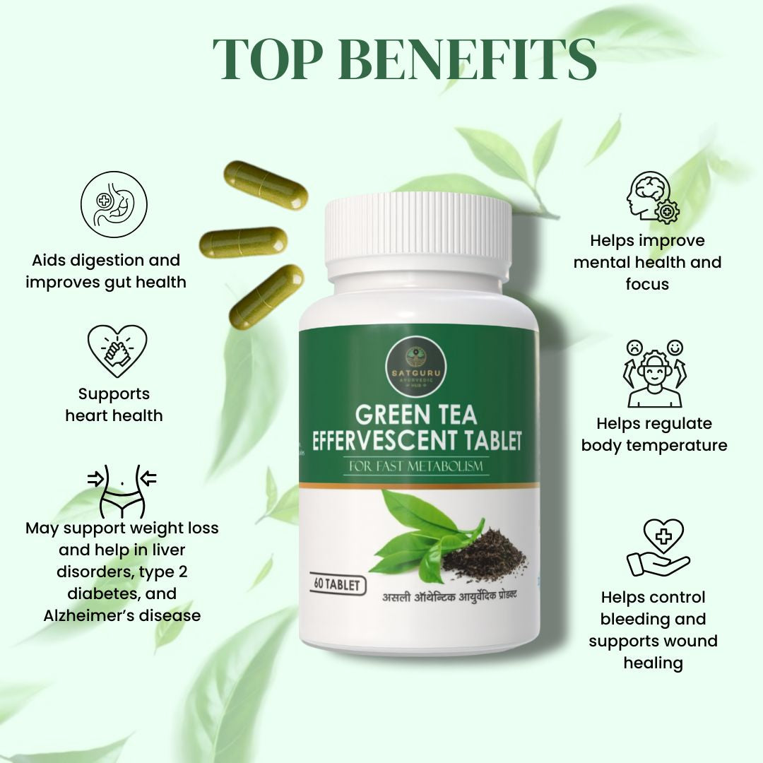 Green Tea Capsules 60 Capsules | Antioxidant, Metabolism & Daily Detox Support Supplement