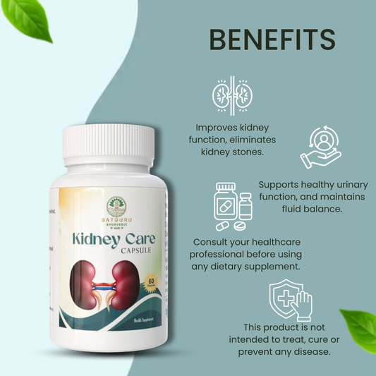Kidney Care Capsules 60 Capsules | Herbal Kidney Support & Urinary Wellness Supplement