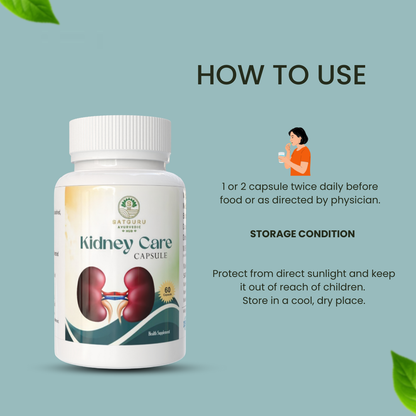 Kidney Care Capsules 60 Capsules | Herbal Kidney Support & Urinary Wellness Supplement
