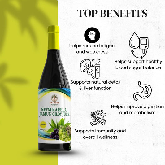 Neem Karela Jamun Giloy Juice 500ml | Herbal Blood Sugar & Metabolic Wellness Support Drink