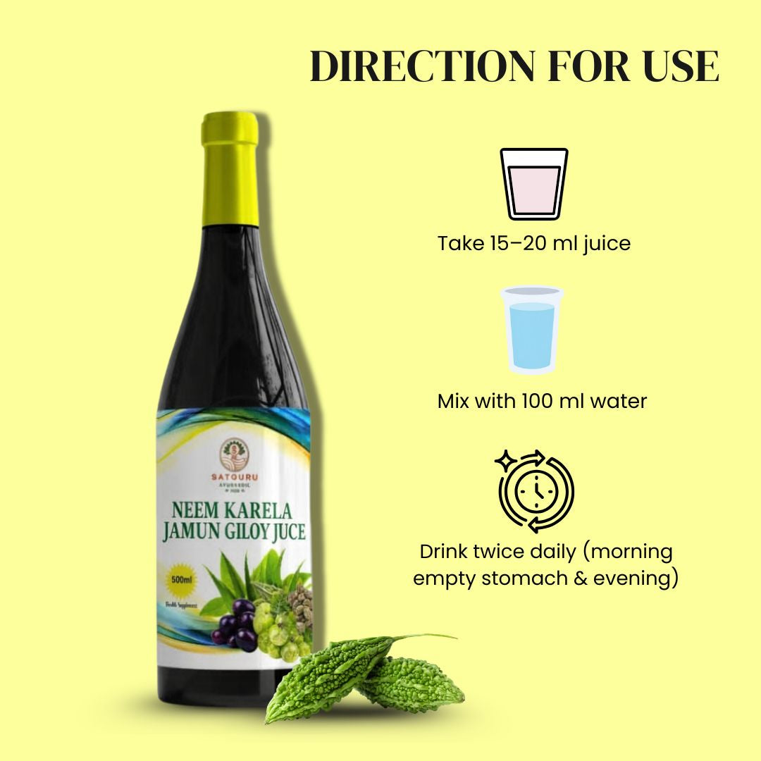 Neem Karela Jamun Giloy Juice 500ml | Herbal Blood Sugar & Metabolic Wellness Support Drink