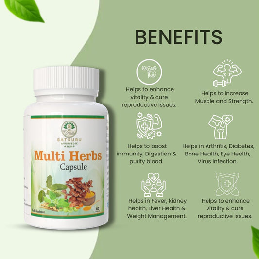Multi Herbs Capsules 60 Capsules | Daily Herbal Wellness & Immunity Support Supplement
