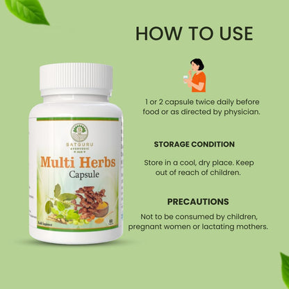 Multi Herbs Capsules 60 Capsules | Daily Herbal Wellness & Immunity Support Supplement