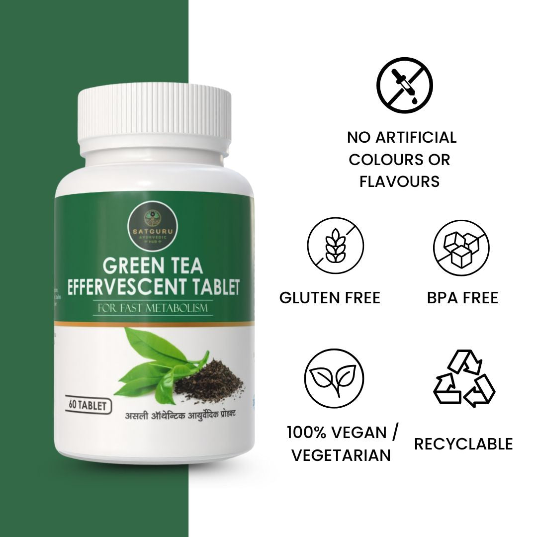 Green Tea Capsules 60 Capsules | Antioxidant, Metabolism & Daily Detox Support Supplement