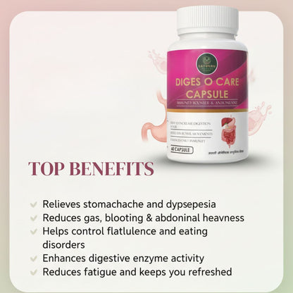 Diges O Care Capsules 60 Capsules | Digestive Enzyme & Gut Health Support Supplement